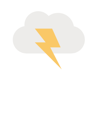 Outline of a person's head with a lightning bolt to indicate headache symptoms